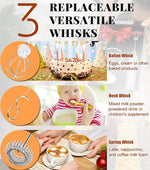 Load image into Gallery viewer, YUSWKO Milk Frother Handheld for Coffee, Rechargeable Drink Mixer with 3 Heads 3 Speeds Electric Coffee Frother Whisk, Gift for Many Occasions and Festival