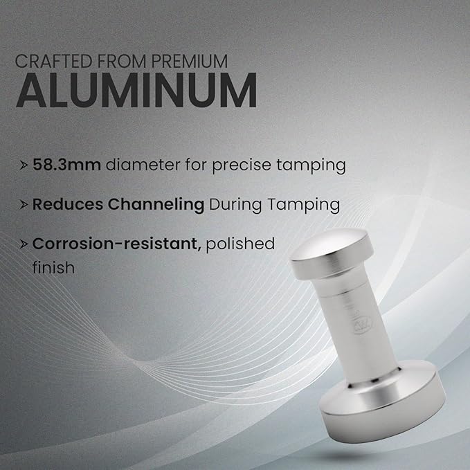 Rattleware Espresso Tamper (58.3mm) - Heavy Duty, Aluminum Design for Consistent Tamping - Ultimate Comfort & Grip, Easy-to-Clean, Barista-Approved Coffee Accessory