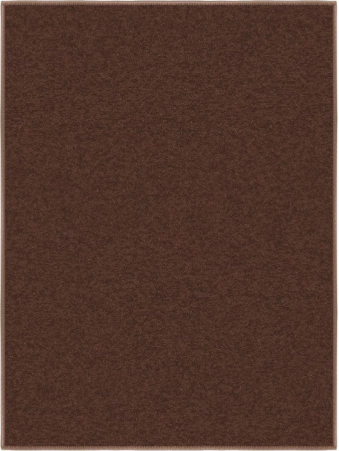 Ottomanson Rugs for Entryway 2'3" x 3' Non Slip Solid Small Area Rugs Durable Front Door Mat Rug Stain Resistant Entrance Rugs for Bathroom Kitchen Bedroom & Living Room, Brown