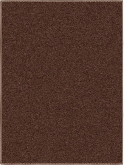 Ottomanson Rugs for Entryway 2'3" x 3' Non Slip Solid Small Area Rugs Durable Front Door Mat Rug Stain Resistant Entrance Rugs for Bathroom Kitchen Bedroom & Living Room, Brown
