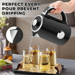 Load image into Gallery viewer, SUSTEAS Electric Kettle Temperature Control - 57oz Hot Water Boiler with Thermometer, 1500W Fast Heating Stainless Steel Tea Kettles, Cordless LED Indicator, Auto Shut-Off &amp; Boil Dry Protection,Black