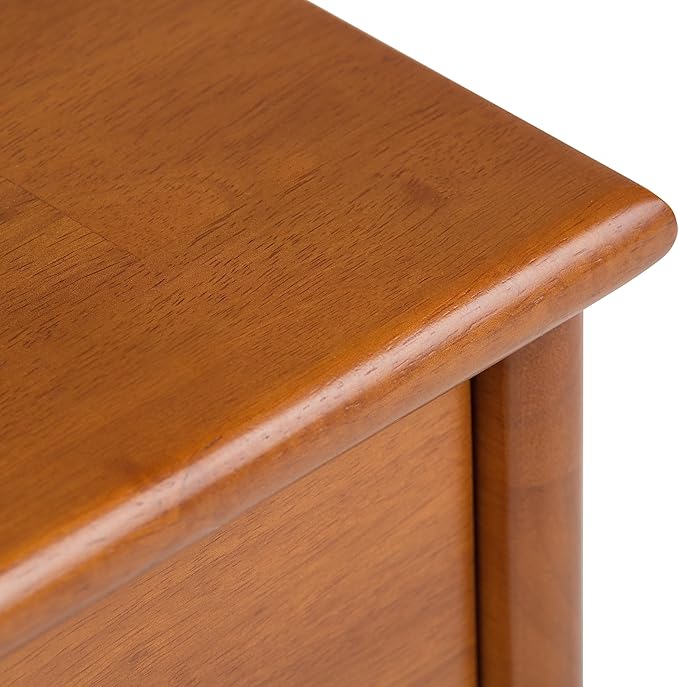 SIMPLIHOME Draper SOLID HARDWOOD 22 inch Wide Rectangle Mid Century Modern End Side Table in Teak Brown for the Living Room and Bedroom