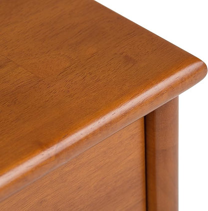 SIMPLIHOME Draper SOLID HARDWOOD 22 inch Wide Rectangle Mid Century Modern End Side Table in Teak Brown for the Living Room and Bedroom