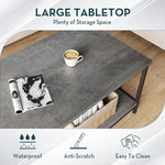 Load image into Gallery viewer, SAYGOER Coffee Table with Storage 2-Tier Industrial Center Table for Living Room, Rectangle Wood Table for Small Spaces Apartment Home Office, Concrete Gray