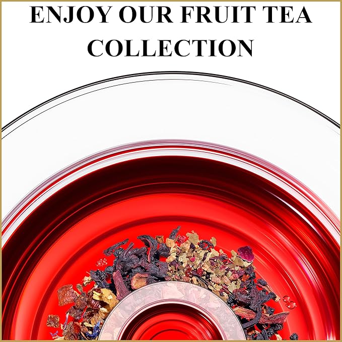 Ronnefeldt 100% Fruits of Joy – German Fruit & Herbal Tea with Hibiscus, Rose Hips, Papaya & Mint – Loose Leaf in 15 Individually Wrapped Bags – Naturally Caffeine-Free