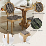 Load image into Gallery viewer, Vintage French Country Dining Chairs Set of 2, Velvet Dining Chair with Solid Wood Legs, Grey Upholstered Dining Chairs, Sillas para Comedor, Kitchen &amp; Dining Room Chair (Gray, Velvet, 2Pcs)