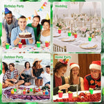 Load image into Gallery viewer, 100 Pack 2 oz Plastic Shot Glasses Disposable Shot Cups, Mini 2oz Party Cups for Christmas, Birthday, Wedding, Bachelorette Party, Baby Shower Supplies (Red, Green)