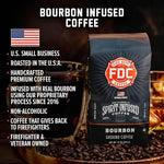Load image into Gallery viewer, Fire Department Coffee - Bourbon Coffee - Gives Back to Firefighters - Premium Bourbon Infused Grounds - Medium Roast - Non-Alcoholic - Roasted in the USA - Veteran Owned - 12 oz