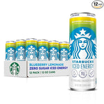 Load image into Gallery viewer, Starbucks Iced Energy Drink, Blueberry Lemonade, Zero Sugar Energy Drink, Plant Based Caffeine, Hydration, Mental Clarity, 12 Fl Oz Cans (Pack of 12)
