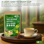 Load image into Gallery viewer, FreshDrinkUS, Premium 75 Tea Bags Men Super Detox Tea – Herbal Blend with Senna, Dandelion Root, Ginger, Peppermint &amp; More – 100% Natural, Sugar-Free. Caffeine-Free. Gluten-Free. Vegan