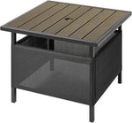 Load image into Gallery viewer, LZRS Adirondack Square Outdoor Side Table with Umbrella Hole, Pool Composite Patio Table,HDPE End Tables for Backyard,Pool, Indoor Companion, Easy Maintenance &amp; Weather Resistant(Light Brown)