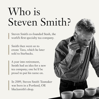 Steven Smith Teamaker Ginger Rising No. 79, Organic Ginger, Lemon, Herbal Tea Blend, Caffeine-Free, Sugar-Free, Sustainably Grown, Tea Bags, 15 Sachets, 1.48oz each