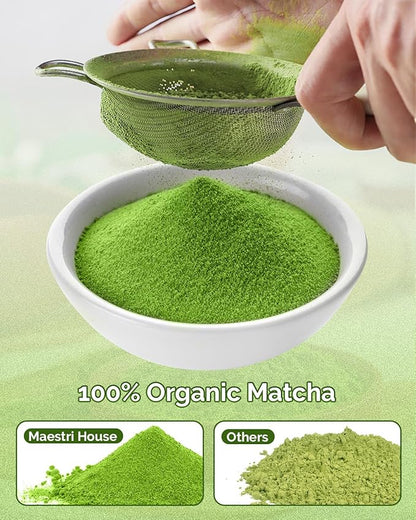 Certified Organic Matcha Green Tea Powder, Culinary Grade, Perfect for Smoothies, Desserts and Baking, 3.53OZ