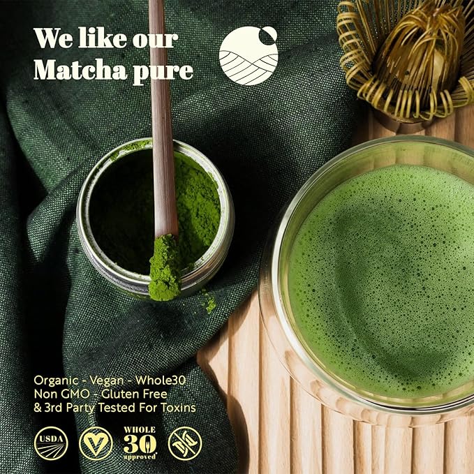 Midori Spring Organic Ceremonial Grade Matcha - Gold 1st Harvest Blend, Japanese Stone Ground Green Tea Powder, Radiation, Gluten Free, Vegan (Organic Gold)