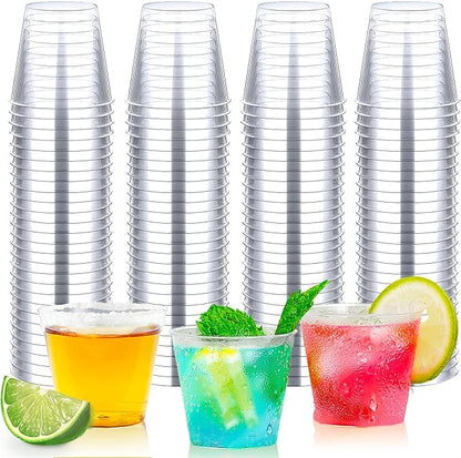 Shot Glasses,100Counts 1OZ. Plastic Shot Glasses, Clear Hard Shot Cups Disposable Shot Glasses for Holding Liquids,Sauces and Samples,1Ounces Shot Glasses Disposable Cups for Parties,Outdoor Events