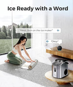 Load image into Gallery viewer, ecozy Smart Nugget Ice Maker Countertop, Portable Pebble Ice Machine with Voice Control, 34lbs/24H Soft Chewable Ice, Self-Cleaning Pellet Ice Maker with APP WiFi for Kitchen Party, Stainless Steel