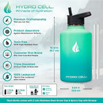 Load image into Gallery viewer, HYDRO CELL Stainless Steel Insulated Water Bottle with Straw - For Cold &amp; Hot Drinks - Metal Vacuum Flask with Screw Cap and Modern Leakproof Sport Thermos for Adults (Mint/Green 64oz)