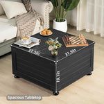 Load image into Gallery viewer, Farmhouse Coffee Table with Hidden Storage,Wood Square Center Table for Living Room, Large Rustic Cocktail Tables with Flip-Top Lids, Farm House Tables with Wooden Gourd Feet,Natural Black