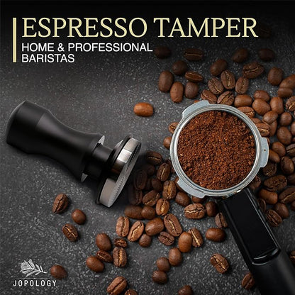 58.5mm Calibrated Espresso Tamper - Stainless Steel Coffee Tamper Set with Mat - Double Spring Loaded Tamper Tool - Tamper for Espresso Machine-Espresso Tamper For Barista Home/Professional