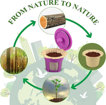 300 Count Natural Disposable Coffee Paper Filters, Compatible with Keurig 1.0 and 2.0 Coffee Maker fit all Kind of Reusable Coffee Pods