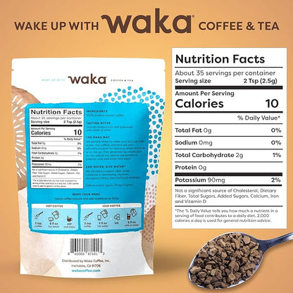 Waka Instant Coffee, Medium Roast - 100% Arabica Colombian Beans, Freeze Dried Granules, No Sugar or Additives - Bulk Bag for Quick Hot and Iced Coffees, Up to 35 Cups (3.5oz)