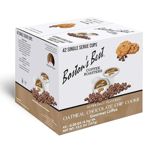 Boston’s Best - Oatmeal Chocolate Chip Cookie Flavored Coffee Blend, Dessert Gourmet Compatible with Keurig Coffee Maker, 1 Count (42 Single Serve Medium Roast Cups)
