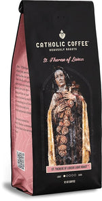 Load image into Gallery viewer, Catholic Coffee St. Thérèse of Lisieux | Light Roast Whole Bean Coffee – Vanilla &amp; Citrus Notes | 12oz Bag – Gentle Catholic Gift Inspired by the Little Flower