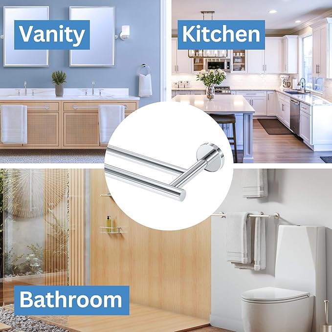 Gatco 5554 Sky Double Towel Bar, 24 Inch, Chrome