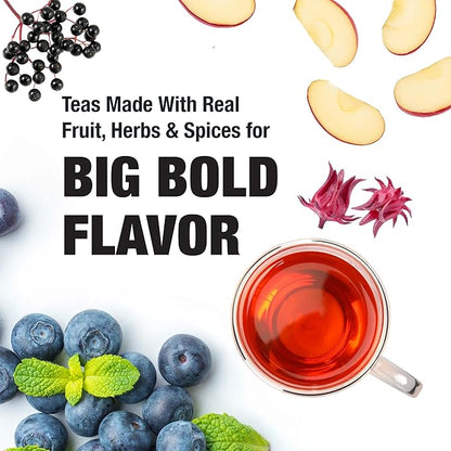 Tiesta Tea Blueberry Wild Child, Loose Leaf, Blueberry Hibiscus Herbal Tea, Premium Non-Caffeinated Blend, Make Hot or Iced, Brews Up to 200 Cups, 16 Ounce Resealable Bulk Pouch