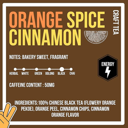 Revival Tea Company Orange Spice Black Tea Bags – Cinnamon Orange Tea Blend with Real Citrus Peel – Caffeinated Herbal-Infused Tea for Energy & Immune Support – Bold Spiced Flavor (24 Count)