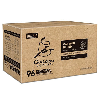 Caribou Coffee Caribou Blend Keurig Single-Serve K-Cup Pod, Medium Roast Coffee, 96 Count