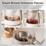 Load image into Gallery viewer, BUYDEEM K156 Tea Maker, Electric Kettle for Coffee and Tea Brewer, 6 Brew Strength Selection for Extracting, 4 Temperature Settings, Boil Dry Protection, 2 Hours Auto Keep Warm, Oat White, 1.5L/1.6QT