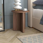 Load image into Gallery viewer, Henn&amp;Hart 20" Wide Round Side Table in Satin Walnut, for Home, Living Room, Bedroom, Entertainment or Office