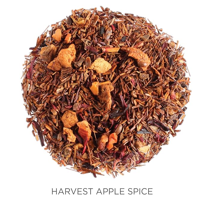 Tea Forte Harvest Apple Spice Premium Organic Loose Leaf Caffeine-Free Herbal Tea Blend Canister, Makes 35-50 Cups