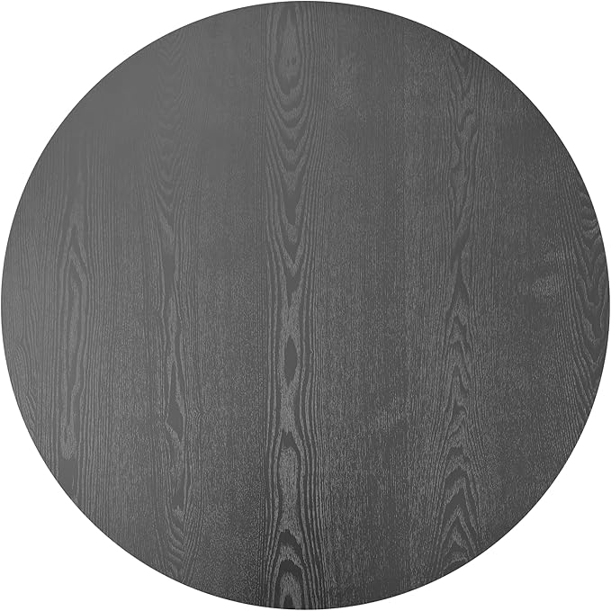 39 Inch Round Drum Coffee Table with Storage, Modern Handcraft Fluted Drum Coffee Table, Wooden Round Cocktail Tea Table Center Table with Sturdy Pedestal for Living Room Apartment (Black)