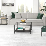 Load image into Gallery viewer, Henn&amp;Hart Square 32" Wide Coffee Table with Metal Shelf in Blackened Bronze, Modern coffee tables for living room, studio apartment essentials