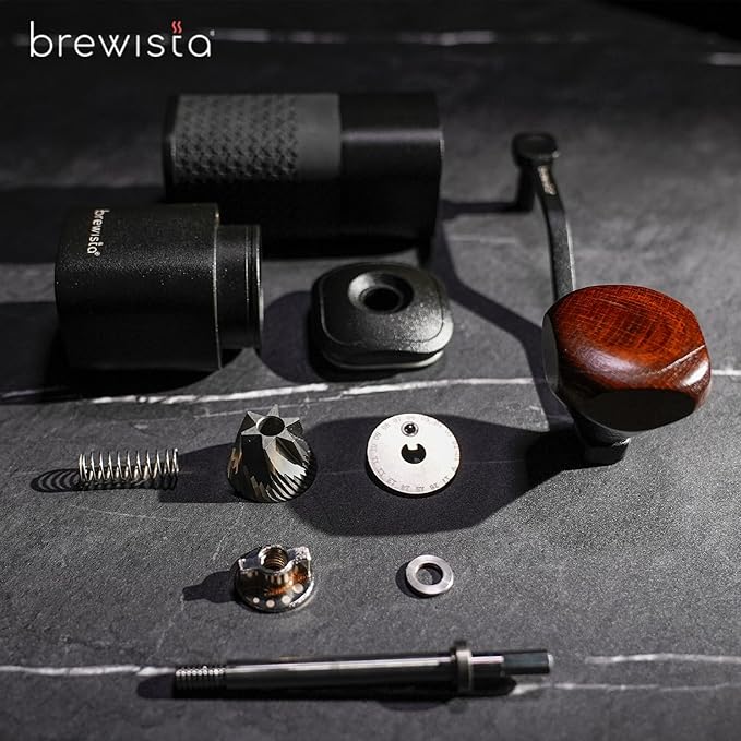Brewista Artisan Meteor Manual Coffee Grinder, Stainless Steel Conical Burr Grinder with 18 Adjustable Settings, Portable Espresso, Moka Pot Coffee Bean Grinder, Detachable Handle, 25-30g Capacity