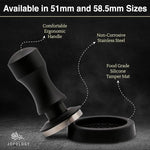 Load image into Gallery viewer, 51mm Calibrated Espresso Coffee Tamper - Spring Loaded Coffee Tamp Tool with Mat - Precision Tamper Tool for Espresso Machines - Espresso Hand Press Tamper for Barista &amp; at Home Brewers