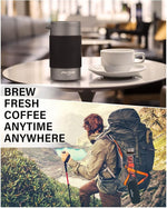 Load image into Gallery viewer, POLIVIAR French Press Coffee Maker, 12 oz Portable French Press with Mini Canister and Collection Bag, Double Wall Insulation &amp; Dual- Filter Screen, Food Grade Stainless Steel for Coffee