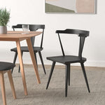 Load image into Gallery viewer, Poly &amp; BARK Mid Century Modern Enzo Black Dining Chair – Solid Oak Wood Splat Back Chair, 18" Seat Height, 32" Tall – Stylish MCM Kitchen &amp; Dining Room Chair - Set of 2