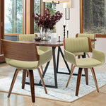 Load image into Gallery viewer, LUNLING Swivel Accent Faux Leather Dining Chairs Set of 4,Mid Century Modern Chairs with Wooden Legs/Armrest/Upholstered Seat/Adjustable Foots for Kitchen Dining Room Desk Chairs,Green