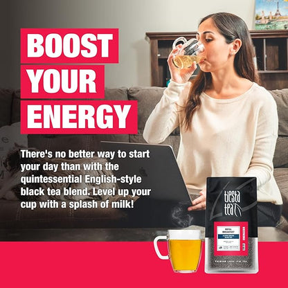 Tiesta Tea - Royal Breakfast, Loose Leaf, Classic English Black Tea, Premium High Caffeine Hot & Iced, Brews up to 200 Cups, 16oz Resealable Bulk Pouch