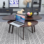 Load image into Gallery viewer, FIRMINANA Mid Century Modern Coffee Table,Large Oval Small Mangotop Coffee Table for Small Spaces, Espresso-47.3" W x23.63 D x 17.72" H