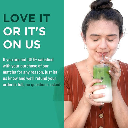 Jade Leaf Organic Matcha Latte Mix - Cafe Style Sweetened Blend - Sweet Matcha Green Tea Powder - 100ct Single Serve Stick Packs