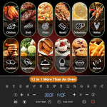 Load image into Gallery viewer, 24Qt Large Air Fryer Toaster Oven Combo - French Double Door Airfryer, 15 Cooking Functions Touch Dual Zone Independent Control Electric Oven, Stainless Steel Air Fryers Oven 13 Accessories &amp; Cookbook