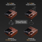 Load image into Gallery viewer, Espresso Knock Box, Walnut Tamping Station, 9 in 1 Coffee Organizer Box Fit for 51mm 54mm 58mm, Coffee Distributor &amp; Portafilter, Espresso Accessories Kit