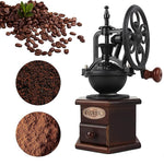 Load image into Gallery viewer, Coffee Grinder,Wooden Coffee Bean Grinder Manual Coffee Grinder Roller, Antique Coffee Mill with Cast Iron Hand Crank for Making Mesh Coffee, Decoration, Best Gift (Brown (six deformation base))