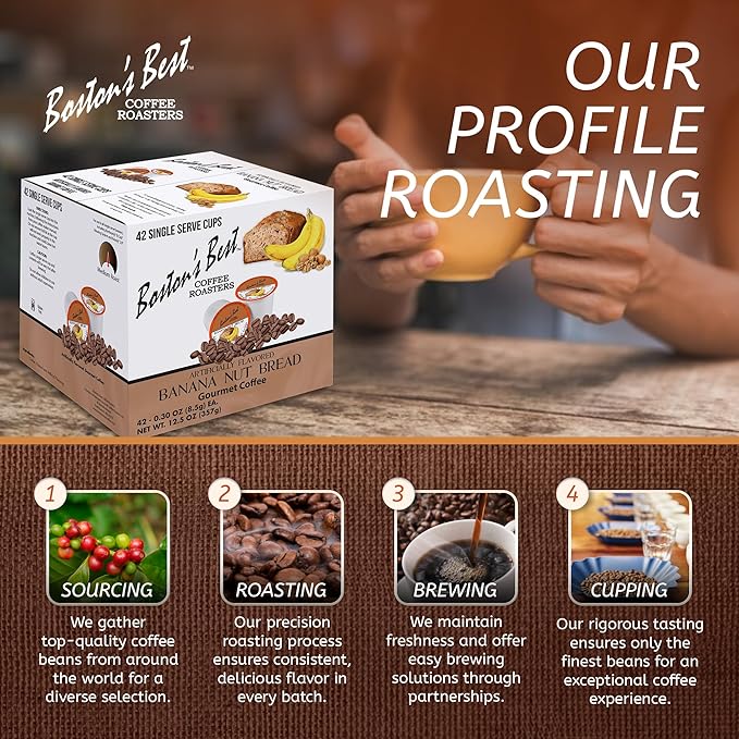 Boston’s Best - Banana Nut Bread Flavored Delicious Gourmet Coffee Compatible with Keurig Coffee Maker - 42 Count (Pack of 1)