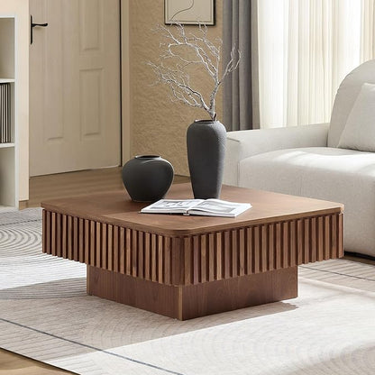 KEVINSPACE Lift Top Coffee Table Square Coffee Tables for Living Room Furniture Small CoffeeTable with Large Hidden Storage Center Table Mid Century ModernTable Rustic Walnut 35.43" W x14.57-24.5" H