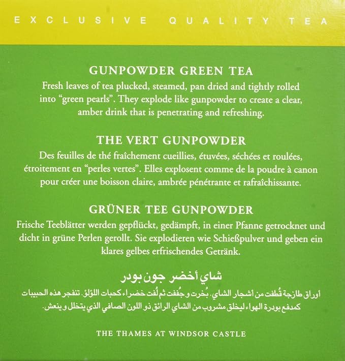 Ahmad Tea Green Tea, Gunpowder Loose Leaf, 500g (Pack of 12) - Caffeinated and Sugar Free